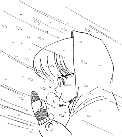 手がかじかむ図